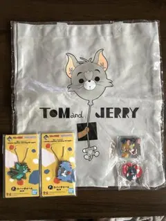【新品未使用】トムとジェリー トートバッグ、キーホルダー、クリップセット
