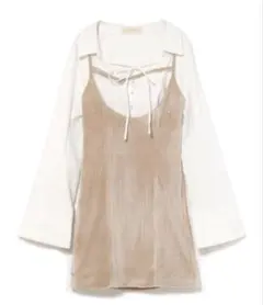ワンピース andmary / Julie cable mini dress . beige ANDMARY】Julie cable mini dress
