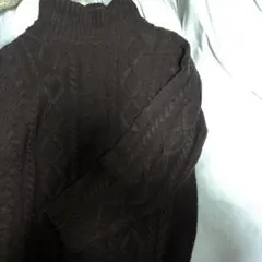 CINEMA CLUB ブラウン ケーブルニット タートルネック honeys