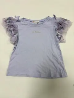 フリル袖 Tシャツ 薄紫色 110