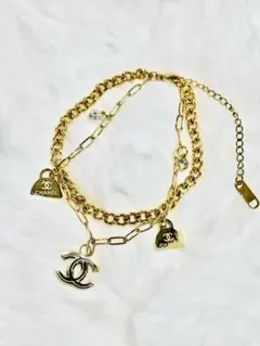 CCロゴ ノベルティ ダブルチェーン ブレスレット