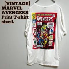 USA古着 MARVEL AVENGERS 背面プリント Tシャツ ホワイト
