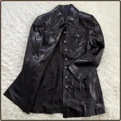 00sArchivevintage ロングレザージャケットコート羊皮 黒日本製
