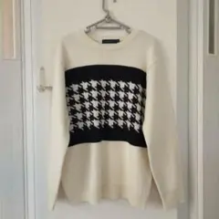 RAGEBLUE ハウンドトゥース柄 ニット M