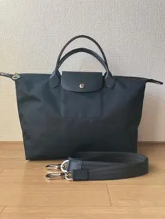 【LONGCHAMP】 プリアージュネオM ブラック 2wayトートバッグ
