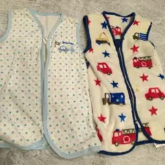 スリーパー 2点セット 車柄　薄手とモコモコ