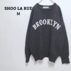 シューラルー　ニット　セーター　オフィカジ　クルーネック　ジャガード　英字　М