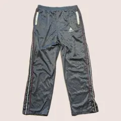 adidas ナイロンパンツ Y2K サイドライン トラックパンツ グレー 古着