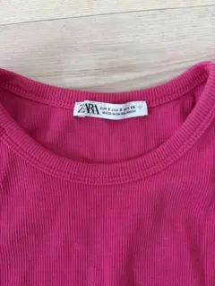 ZARA ピンク クロップドタンクトップ S