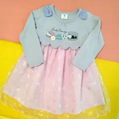 SKAPE マカロン柄 長袖ワンピース 100cm