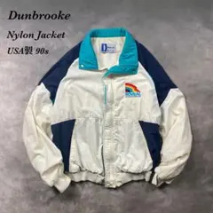 vintage 90s USA製ダンブルーク企業刺繍ナイロンジャケットAH24