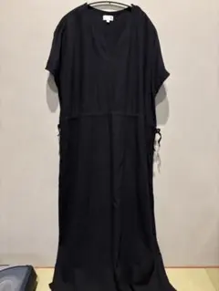 LAKOLE 半袖 Vネック ワンピース ブラック Mサイズ
