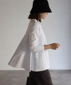 BONJOUR SAGAN 裾フレアロンT ホワイト