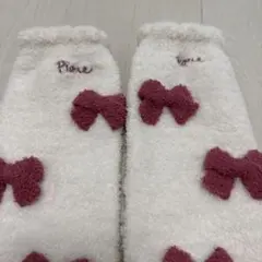 美品　ジェラートピケ　ベビーレッグウォーマー リボン付き