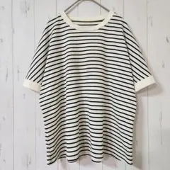 SHEIN CURVE ボーダーニット Tシャツ【3L】0XL 大きいサイズ！