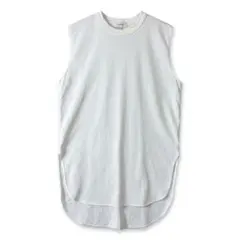 ATON タンクトップ コットン ノースリーブ ホワイト 02