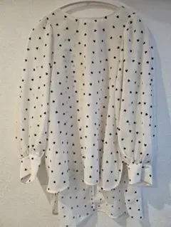 ハート柄シースルーブラウス 長袖のサムネイル