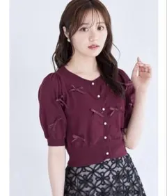 tocco closetリボン付きパール釦カーディガン maosy マオシーのサムネイル