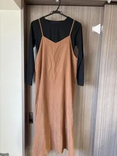 マタニティワンピースセット Mサイズ キャミワンピ＋リブカットソー