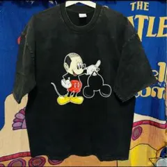 90s ラグランシャツ 三つ目ミッキー 片足ミッキー ええ感じの色落ち