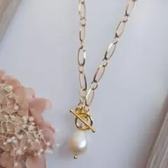 淡水パールのチェーンネックレス