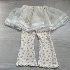 tete a teteフリル付き花柄ボトムス 90cm