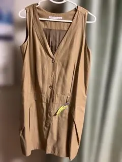 ノースリーブシャツワンピース ベージュ