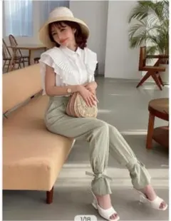エイミーイストワール　リボンヘムタックパンツのサムネイル