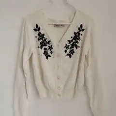 アプワイザーリッシェ　花柄刺繍 カーディガン サイズ2