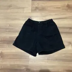 黒 ハーフパンツ ゴムウエスト 後ろポケット付き