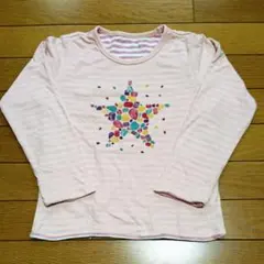 ピンク長袖Tシャツ(女の子、子供用)130cm
