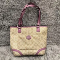 【COACH】コーチ シグネチャー トートバッグ PVCレザー 肩掛け 通勤通学