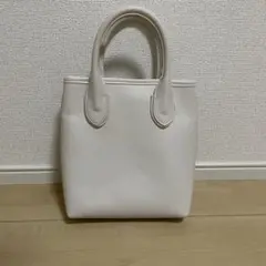 ホワイト トートバッグ 内部ポケット付き