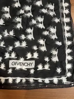 中古GIVENCHY バンダナ スカーフ シルク100% ブラック