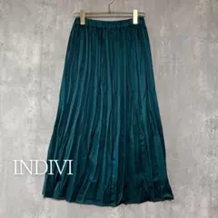 美品✨INDIVI 洗えるティアードワッシャースカート 秋冬