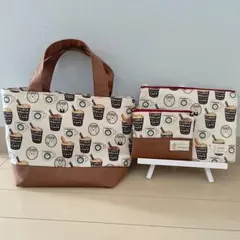 しろくまカフェ　トートバッグ　ポーチ大小　ハンドメイド
