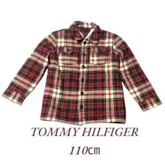 TOMMY HILFIGER チェック柄トップス　長袖　裏起毛　110cm