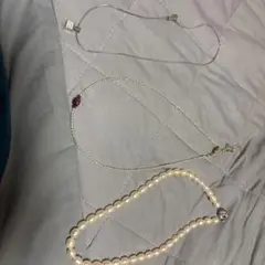 パール・ルビー付きネックレスセット