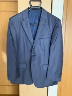 紺のオーダースーツ上下　冬用　ストライプ