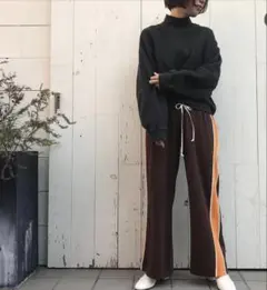メゾンエウレカ ラインパンツ　ブラウス×オレンジのサムネイル