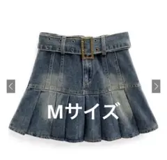 GRL インパン裏地付きベルトデニムプリーツスカート[at2307]