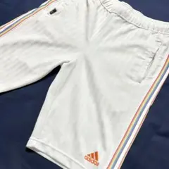 adidas アディダス ホワイト レインボーライン ジャージ・ハーフパンツ S