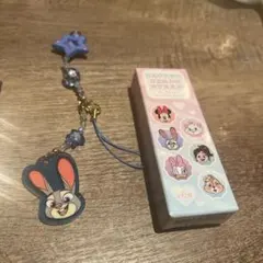 ウサギ ストラップとシールセット