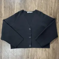 【UNIQLO】メリノブレンドショートカーディガン（長袖 / ブラック）Ｍサイズ
