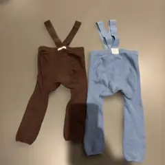サスペンダー付きニットベビースパッツ2色セット