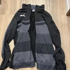 PUMA ストライプジャケット XL ブラック/グレー