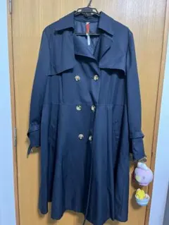ネイビー ダブルブレスト トレンチコート