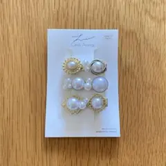 ヘアピン ヘアクリップ パール ゴールド