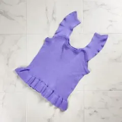 美品 GRL ペプラム風リブニット 紫 パープル サイズM*SC1174