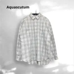 Aquascutum 長袖 チェックシャツ　綿100% ゆったり　レディースのサムネイル